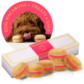 Dog Macarons - Count of 6 (Dog Treats | Dog Gifts) (Flavor: Rose)