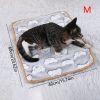 Warming Pet Pad Cartoon Paw Print Cat Warm Bed Plush Sleeping Pad For Small Puppy Dogs Kitten